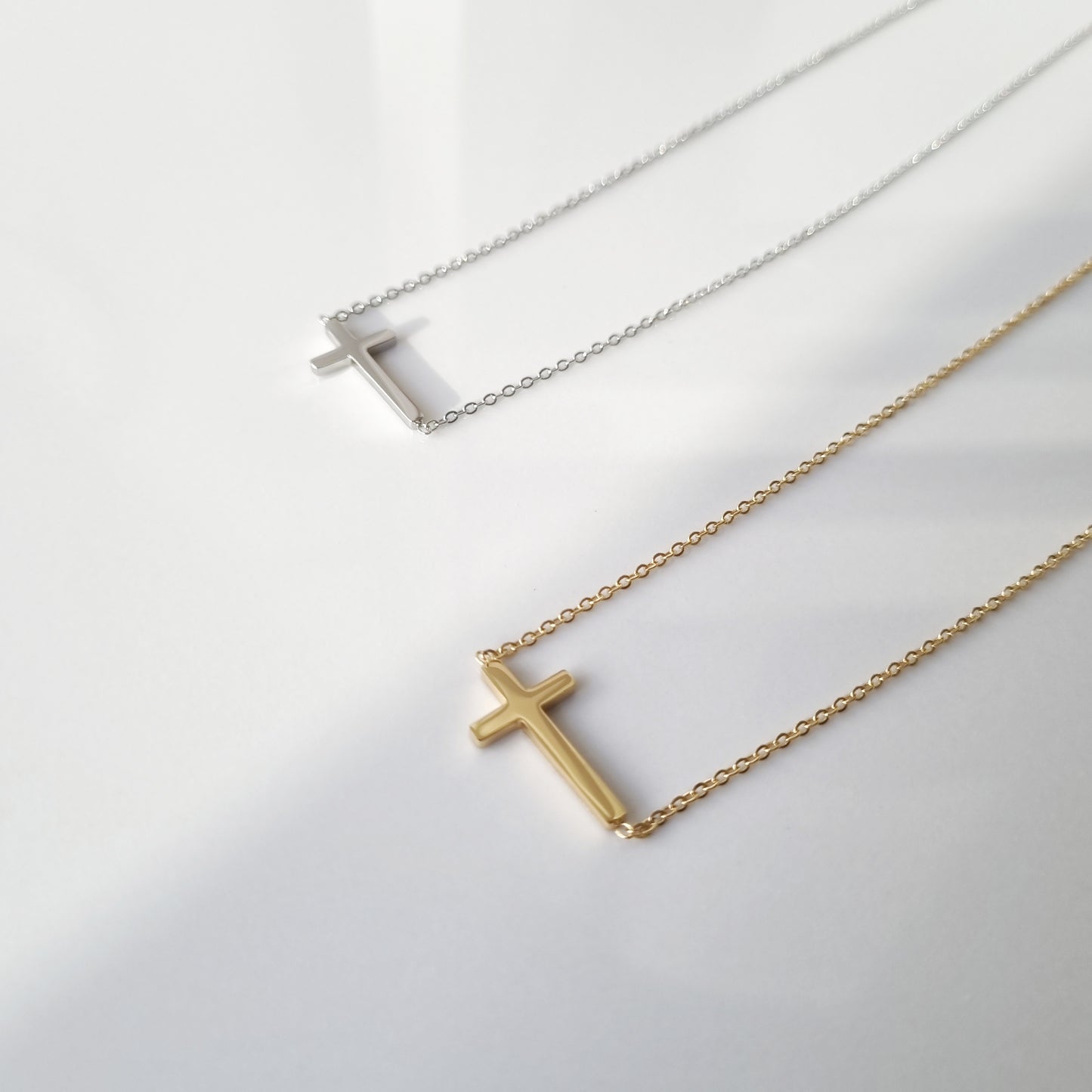 Sideways Cross Necklace