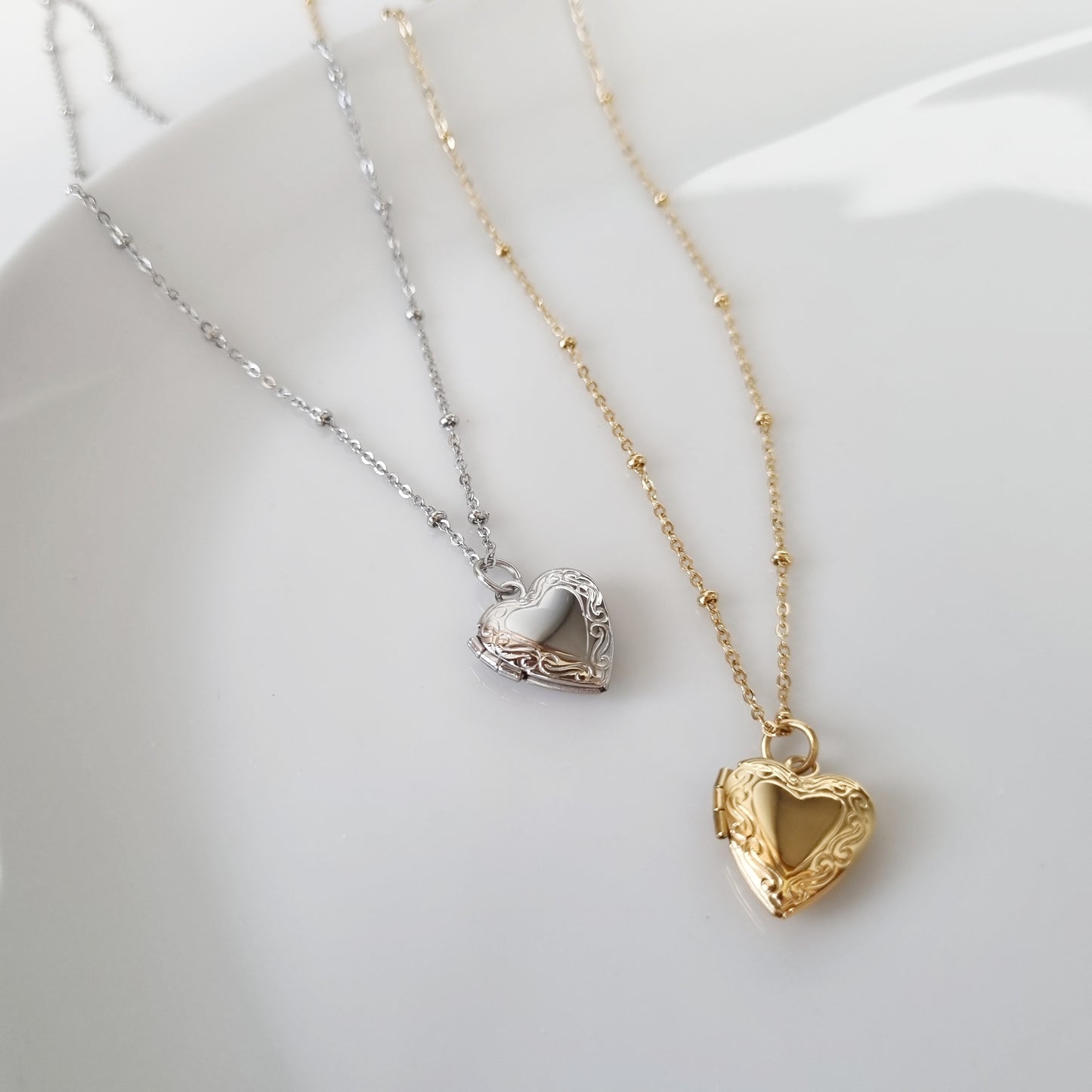 Amelie Photo Heart Locket Necklaces