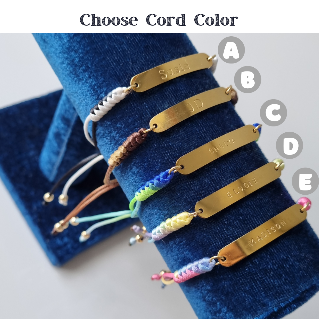 Custom Bar Cord Bracelets