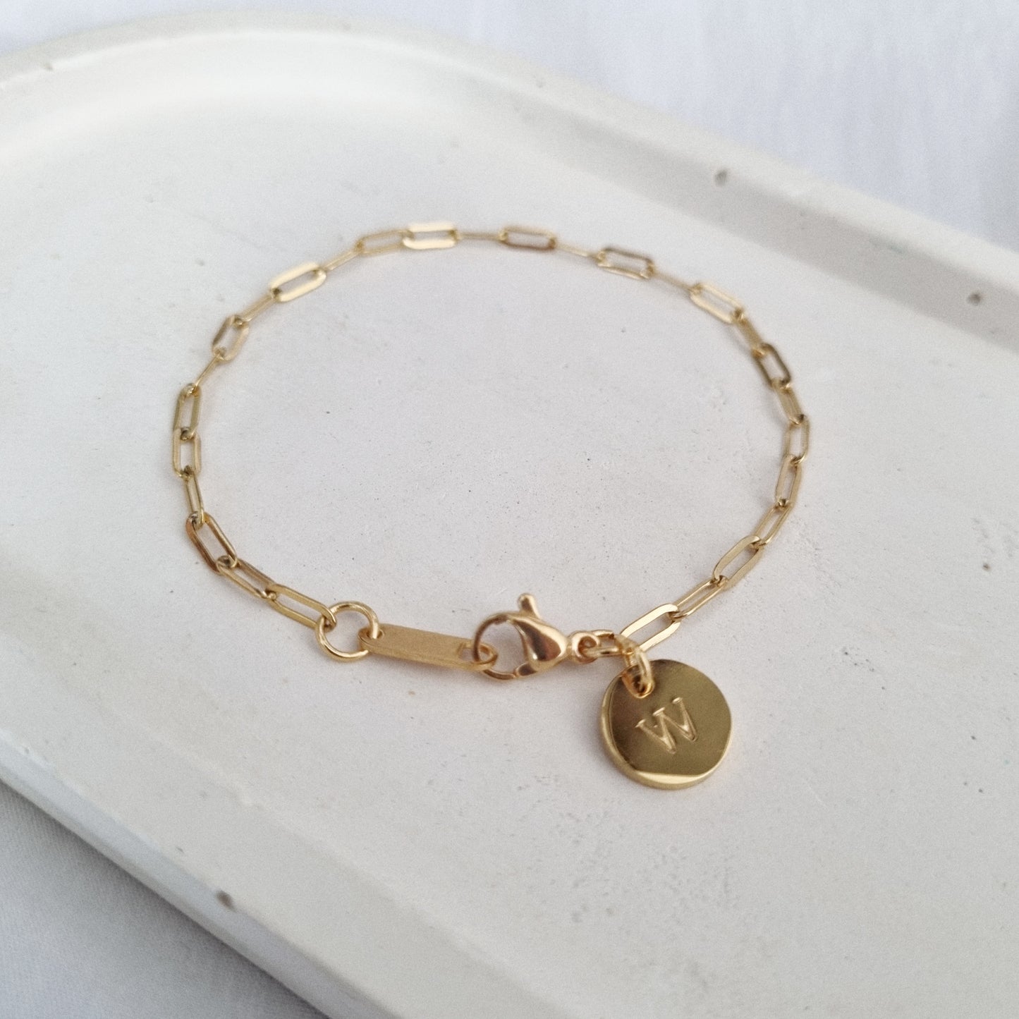 Initial Paperclip Bracelet