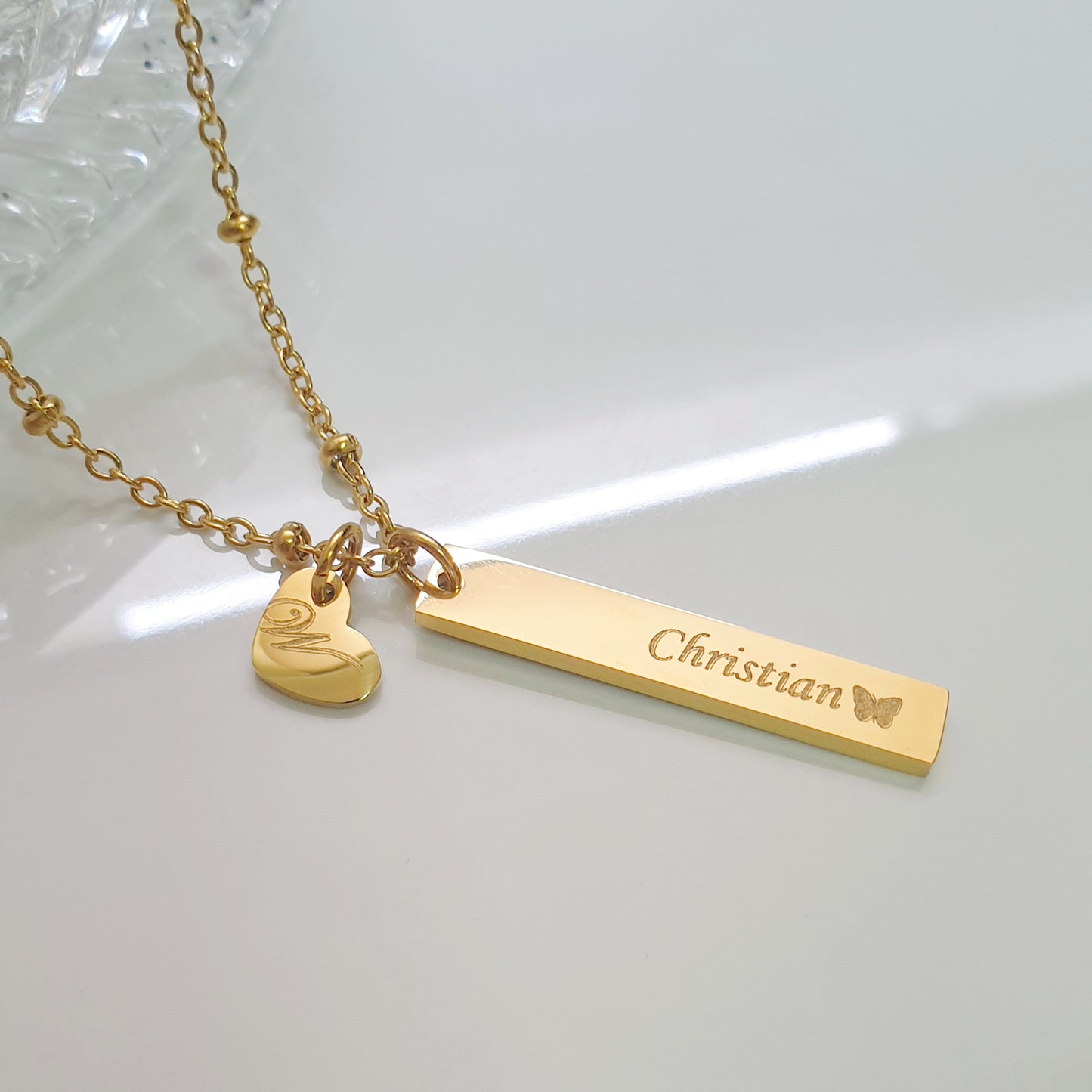 Ella Vertical Bar Engravable Necklace