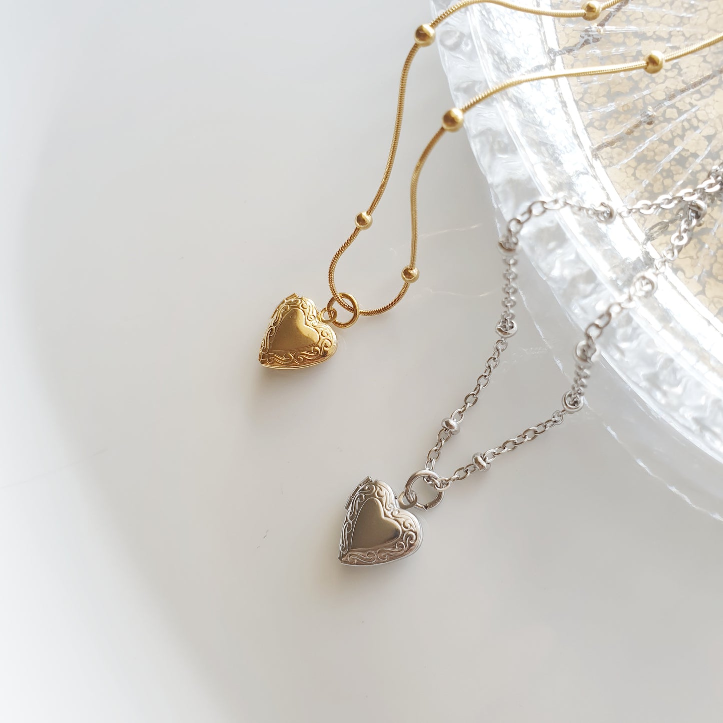 Amelie Photo Heart Locket Necklaces