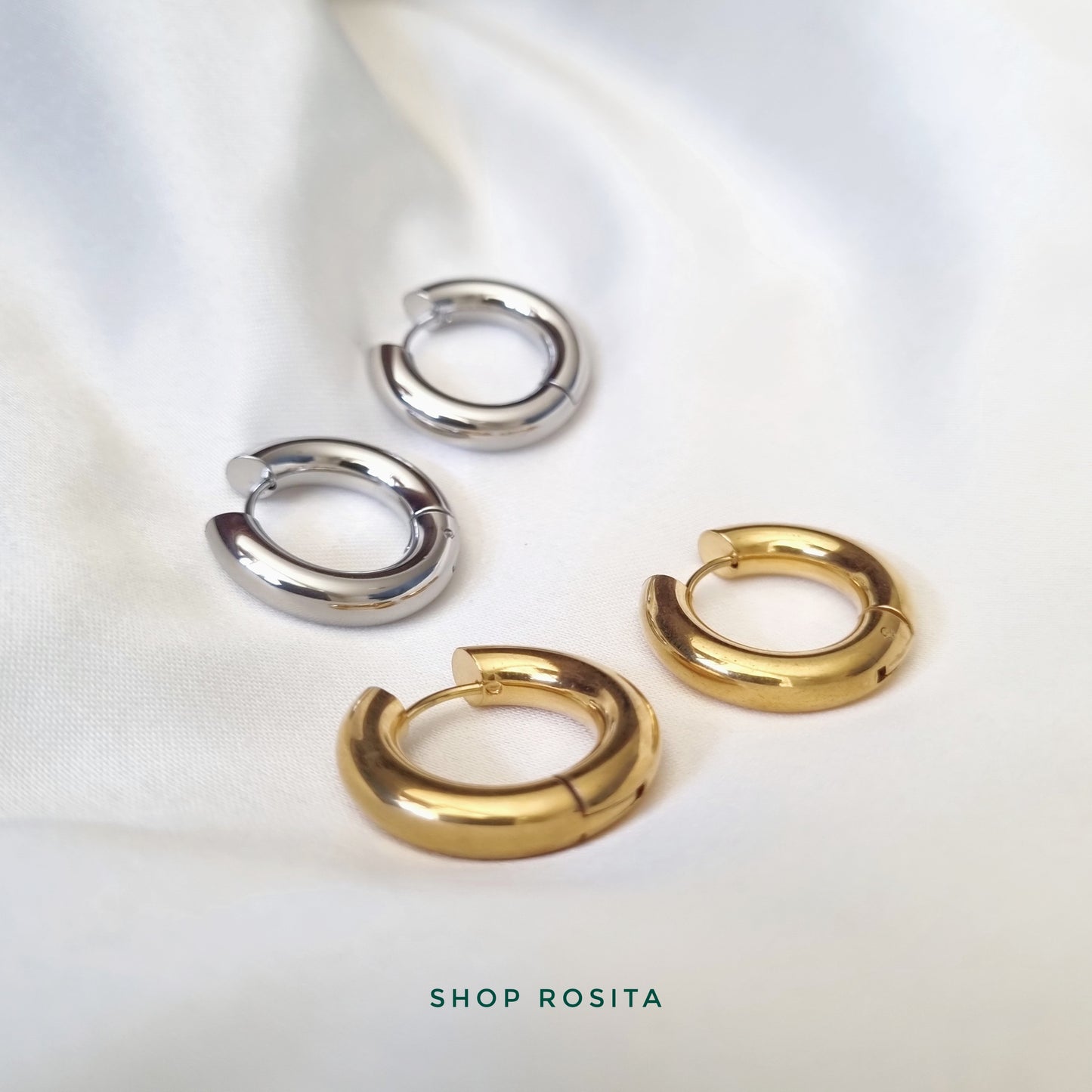 "Leighton" Huggie Hoop Earrings