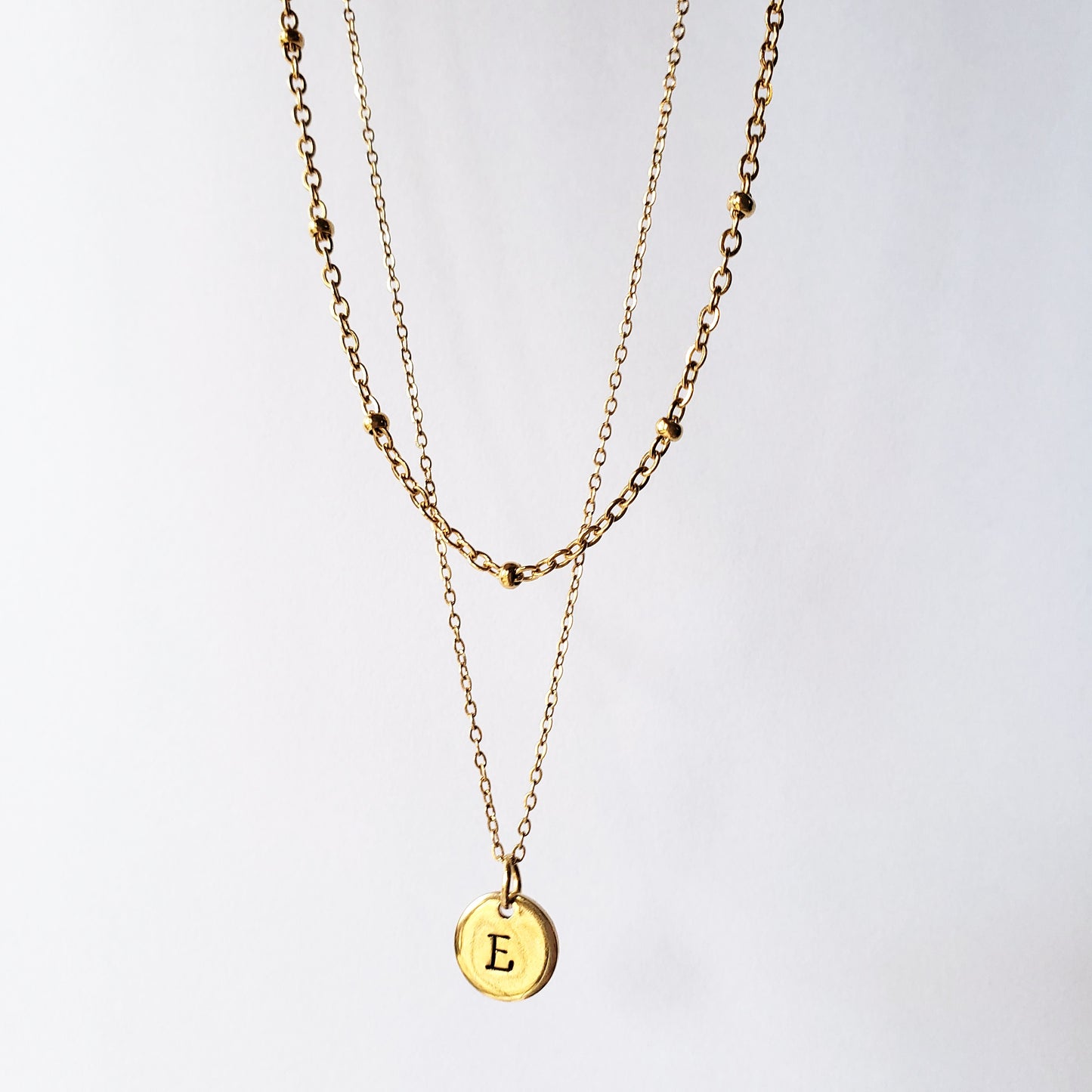 Julia Hand Stamped Layered Initial Necklace