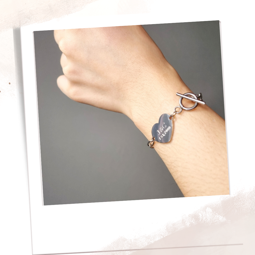 "Leah" Custom Toggle Heart Bracelet