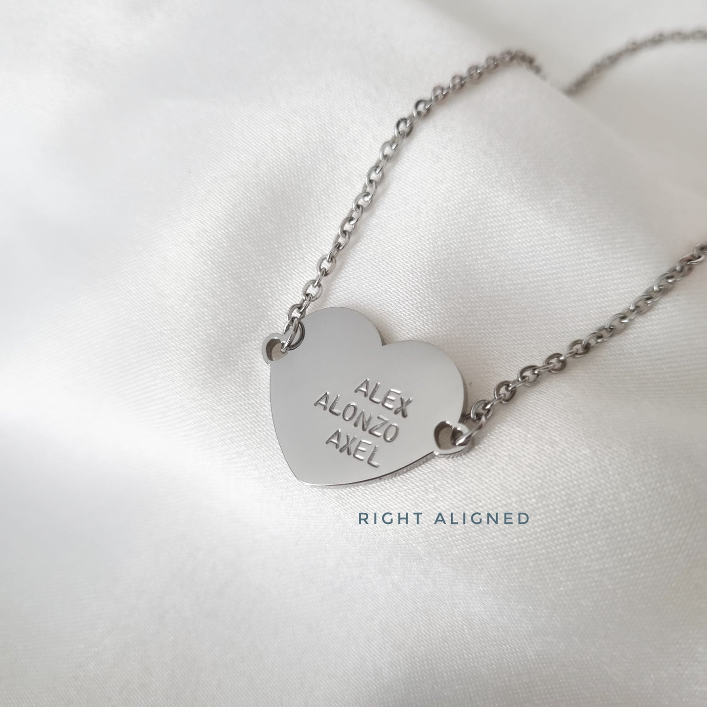 Leah Hand Stamped Heart Necklace