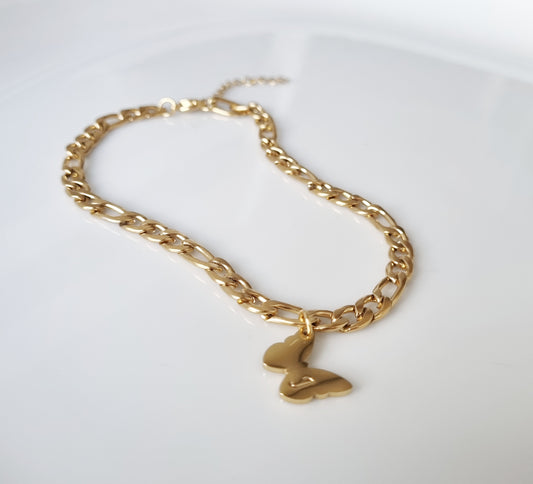 Butterfly Initial Anklet