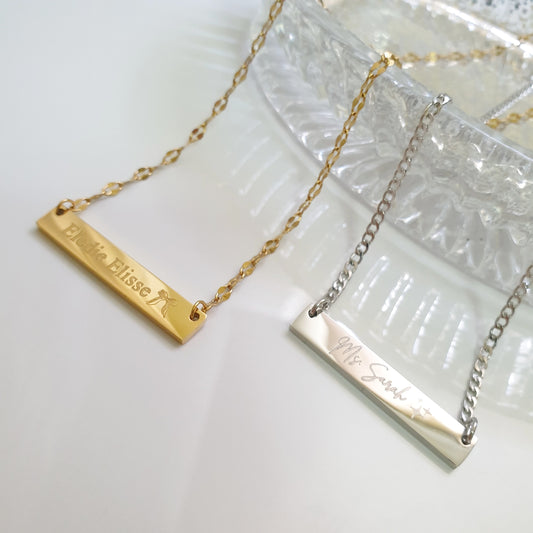 Agatha Bar Engravable Necklace