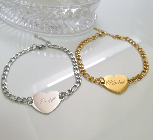 Sophie Heart Engravable Bracelet