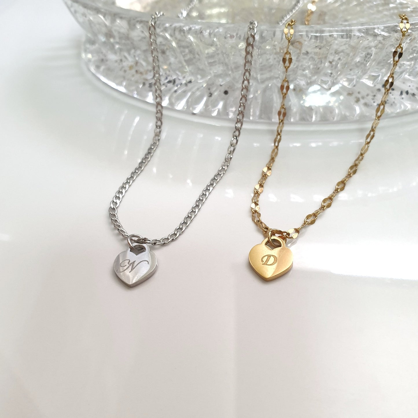 Lock Heart Engravable Pendant Necklace