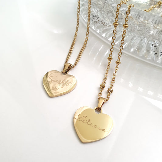 Sophie Heart Engravable Pendant Necklace