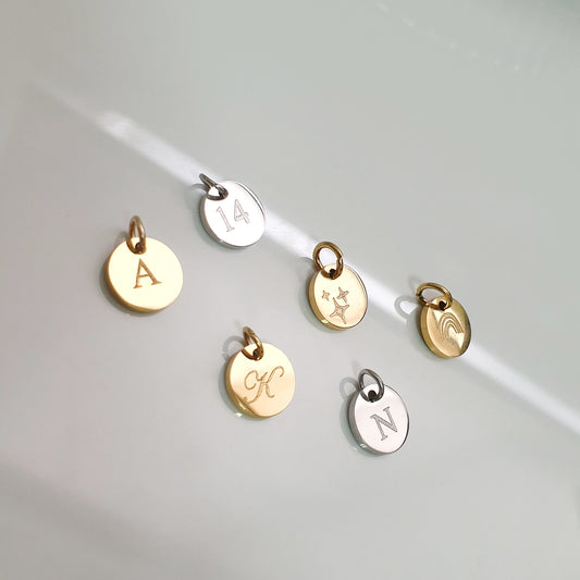 Add Engravable Round Disc Charm