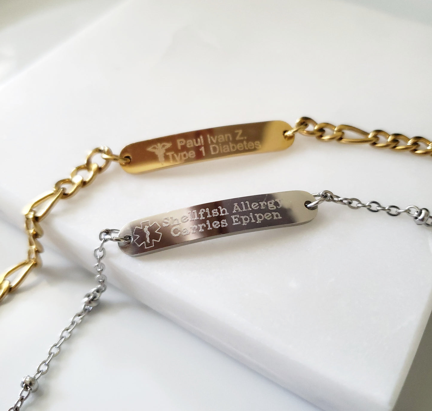 Medical Alert Engravable Bar Bracelet