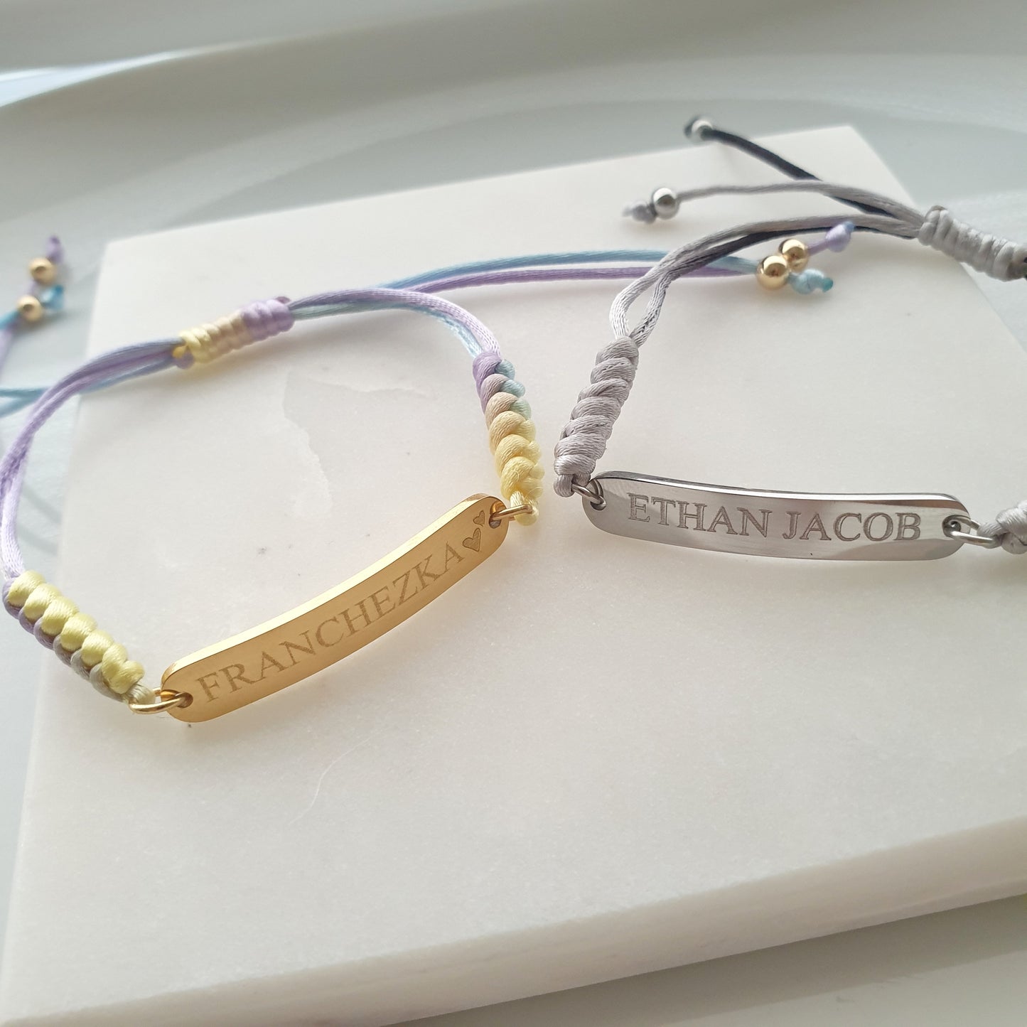 Engravable Cord Bar Bracelets