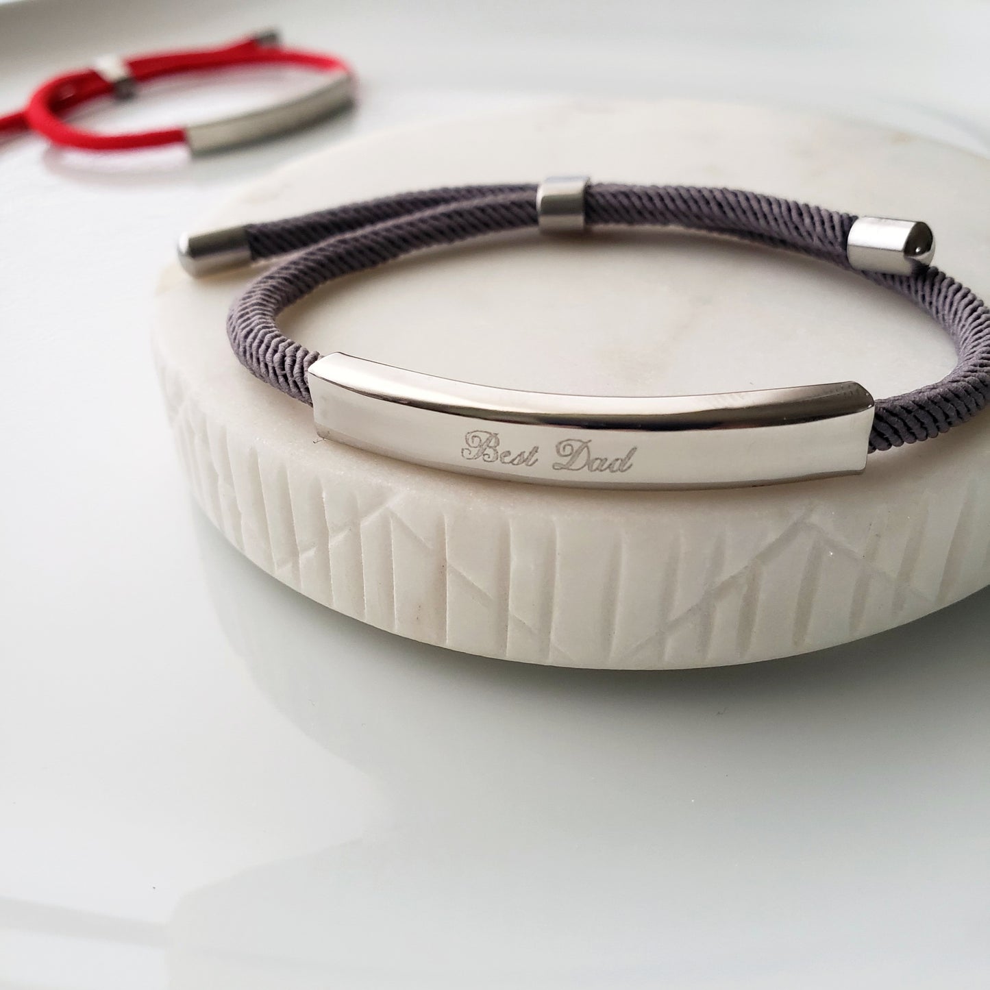Adjustable Rope Bar Bracelet (Engravable)