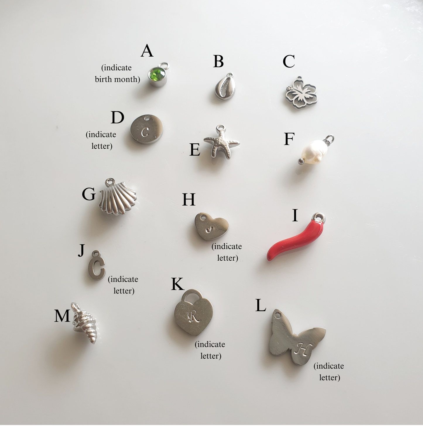 Custom Dangle Charm Necklace / Bracelet / Anklet