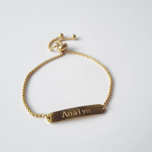 Adjustable "Stella" Custom Bar Bracelet (Adult size)
