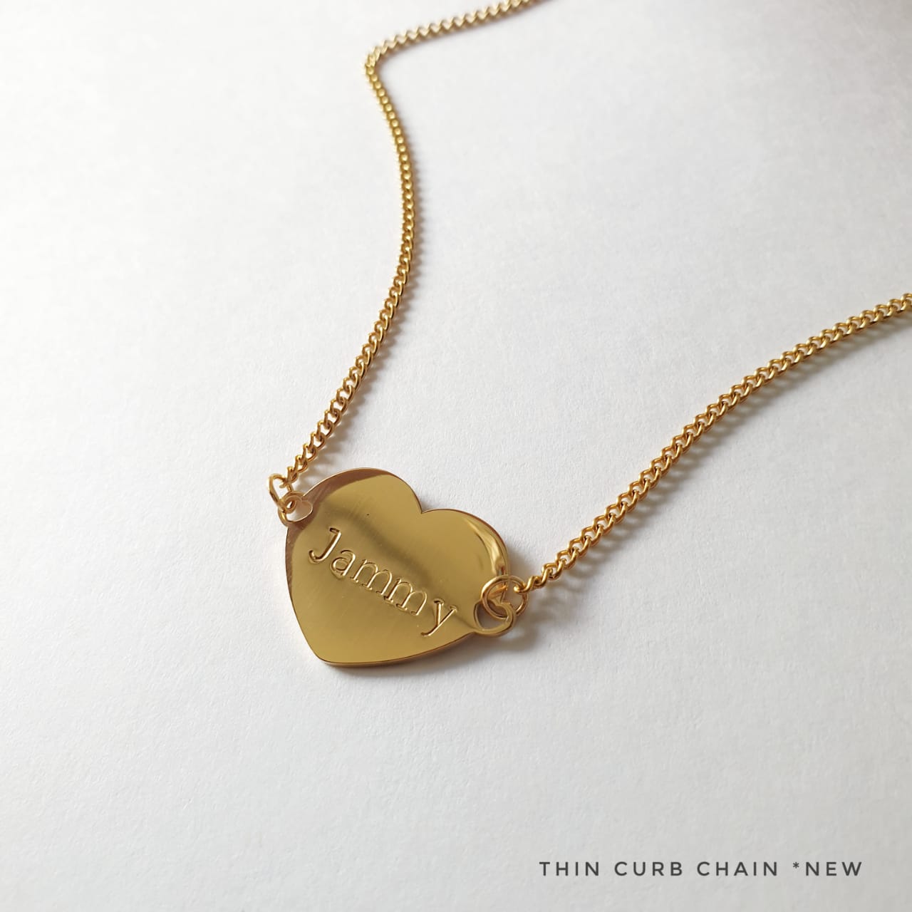 Leah Hand Stamped Heart Necklace