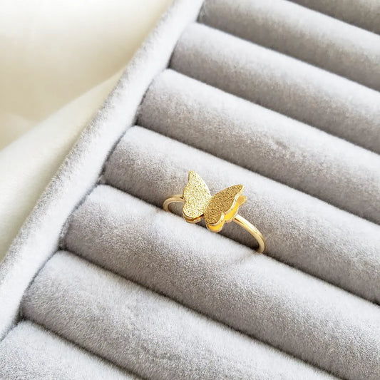Frosted Butterfly Ring